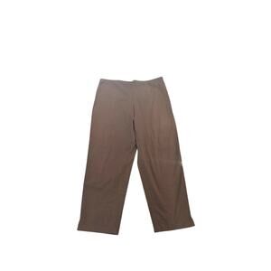 Eileen‎ Fisher Brown Comfortable Organic Cotton Pull Up Slim Ankle Pant Large